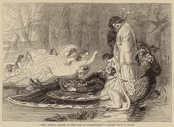 König Arthur wird ins Land der Verzauberung getragen